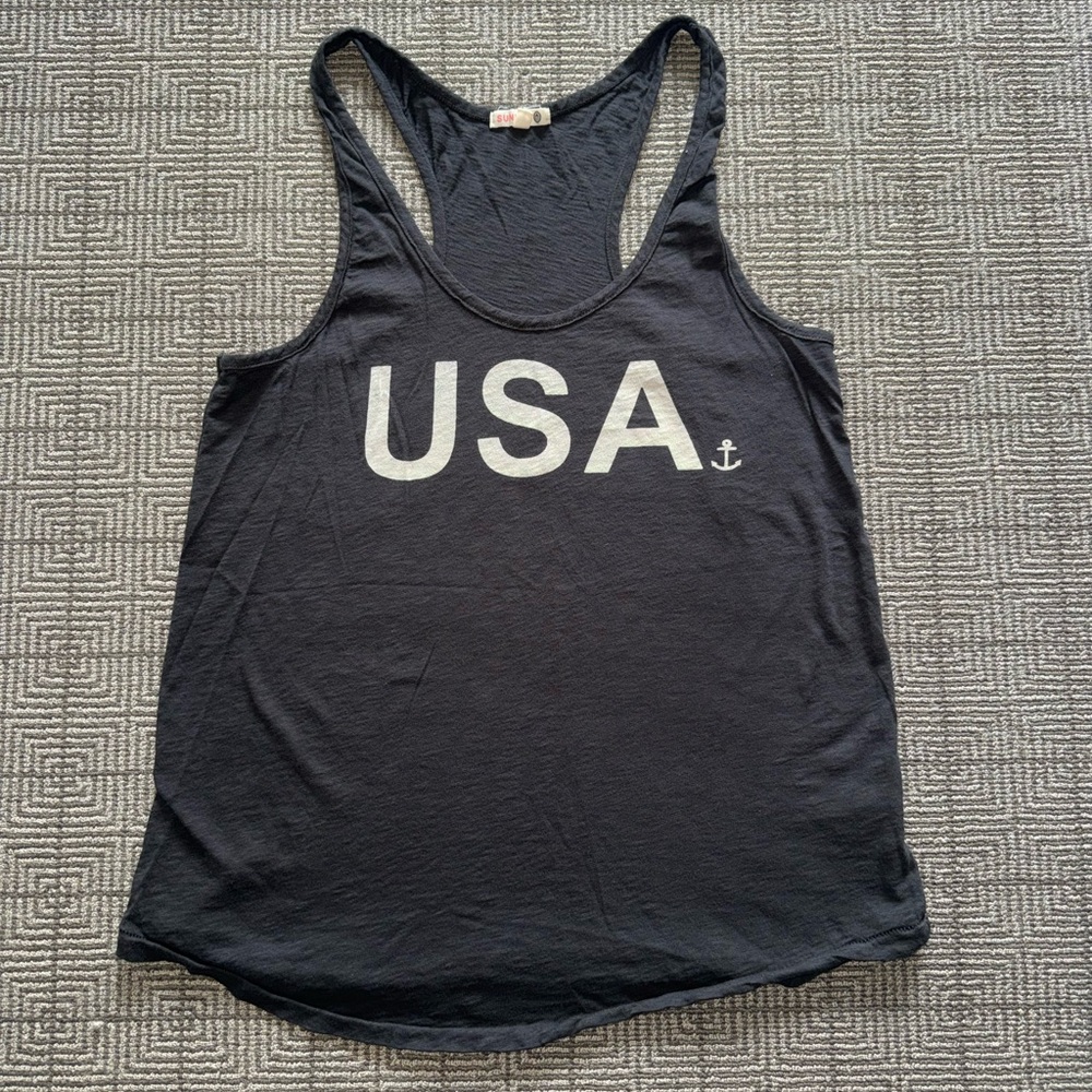 Sundry charcoal gray USA tank. Size 2